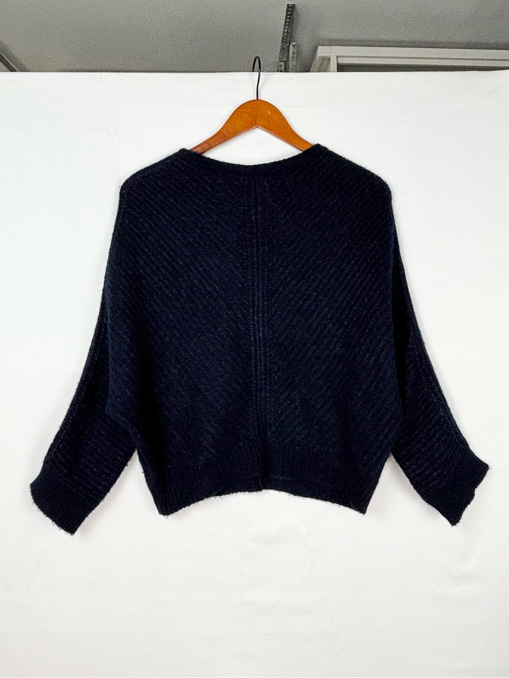 Giada Cashmere Silk Raglan Knit Sweater Navy Blue Size 38/M Italy